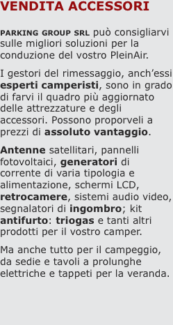 Vendita accessori  parking group srl può consigliarvi sulle mig